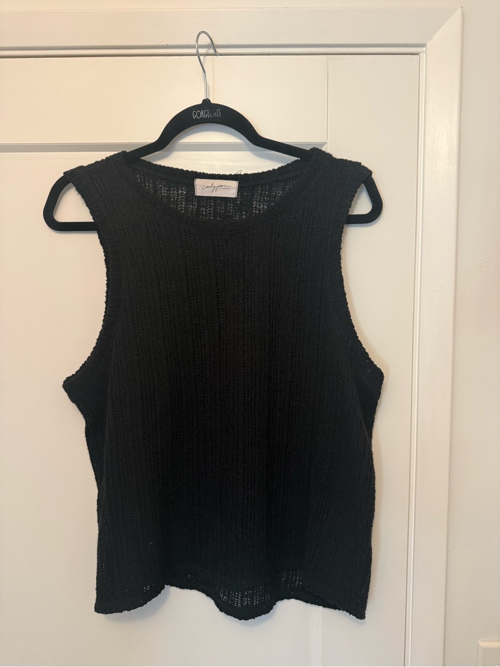 Carly Jean Los Angeles Black Knit Sleeveless Top